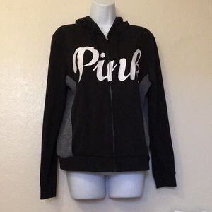 Pink Victoria’s Secret zipper hoodie sweater used good condition